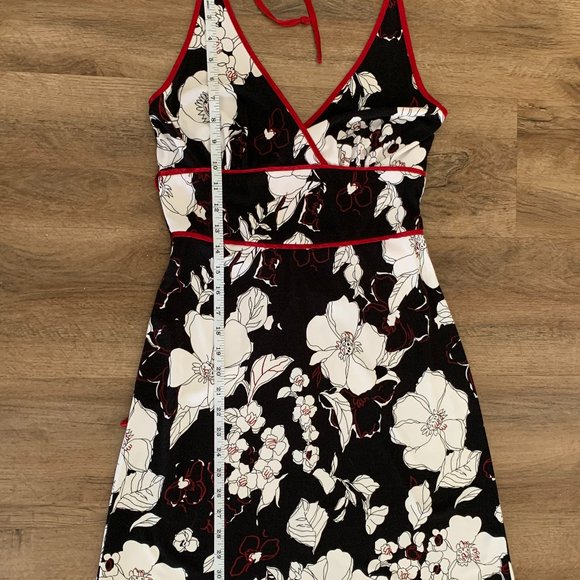 ❤️Speechless Black & White Floral Halter Dress Red - Picture 7 of 9
